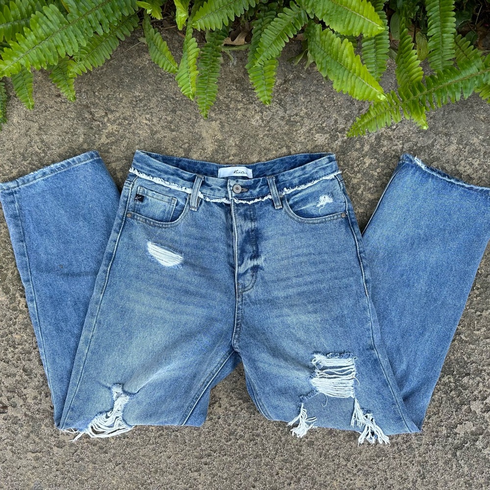 KanCan Blue Distressed Boyfriend Jeans